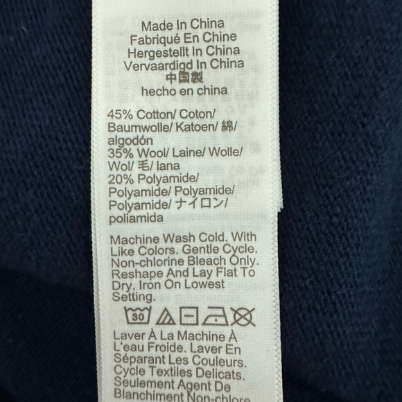 J Crew Teddie Blue Sweater Wool Blend Med EUC - Picture 3 of 3